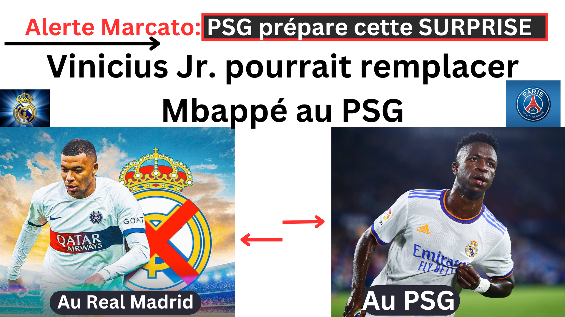 Alerte Marcato: Vinicius Jr. pourrait remplacer Kylian Mbappé au PSG